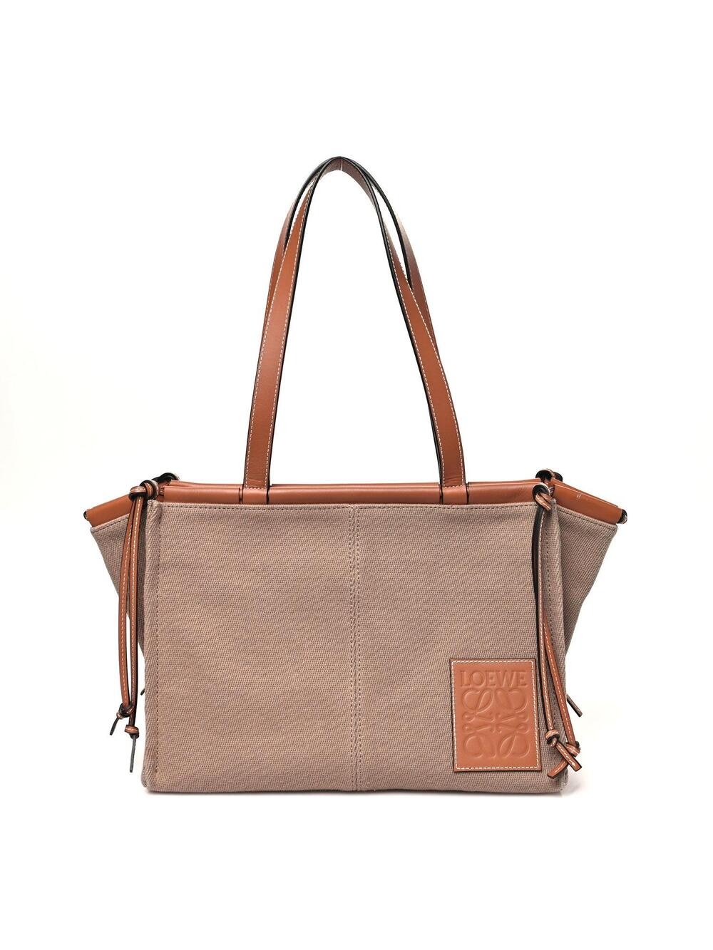 Loewe Canvas Calfskin Cushion Tote #279468L65B